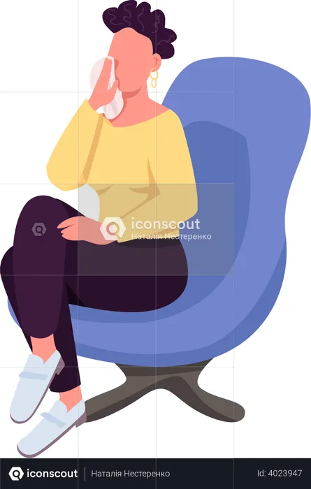 Femme qui pleure  Illustration