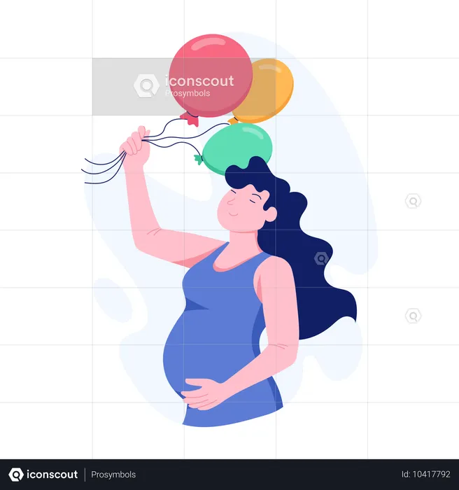 Femme se préparant pour une baby shower  Illustration