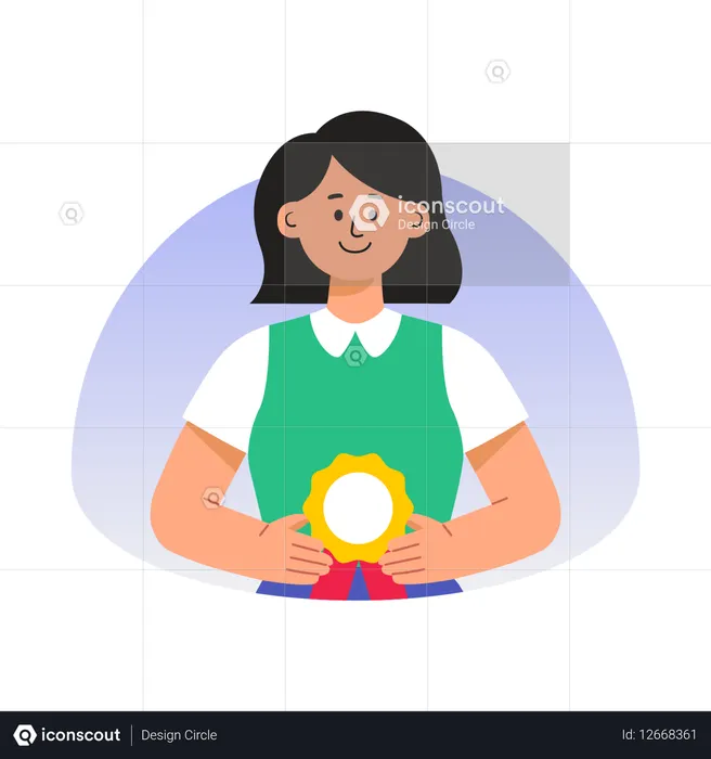Femme travaillant sur la satisfaction client  Illustration