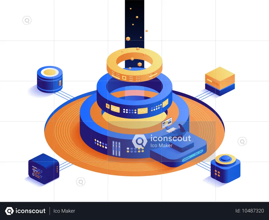 Une femme travaille dans une entreprise de crypto-monnaie  Illustration