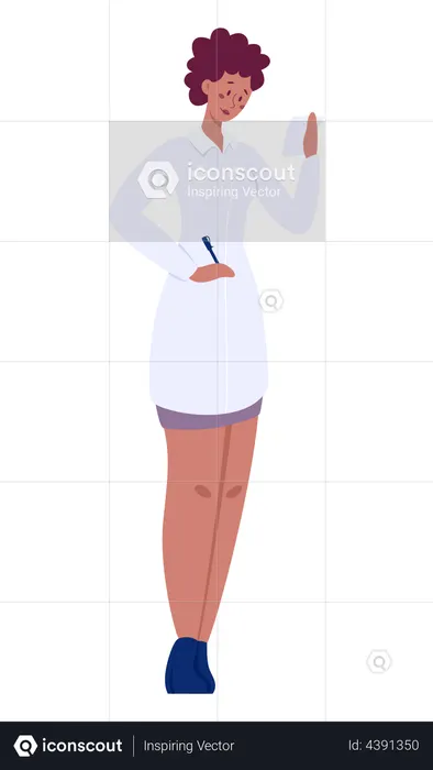 Travailleuse médicale portant une blouse blanche  Illustration