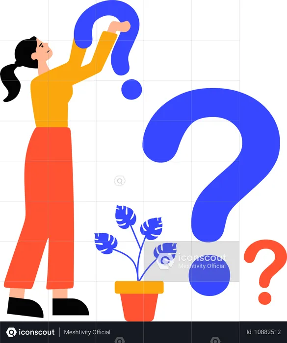 Une femme trouve une réponse à une question  Illustration