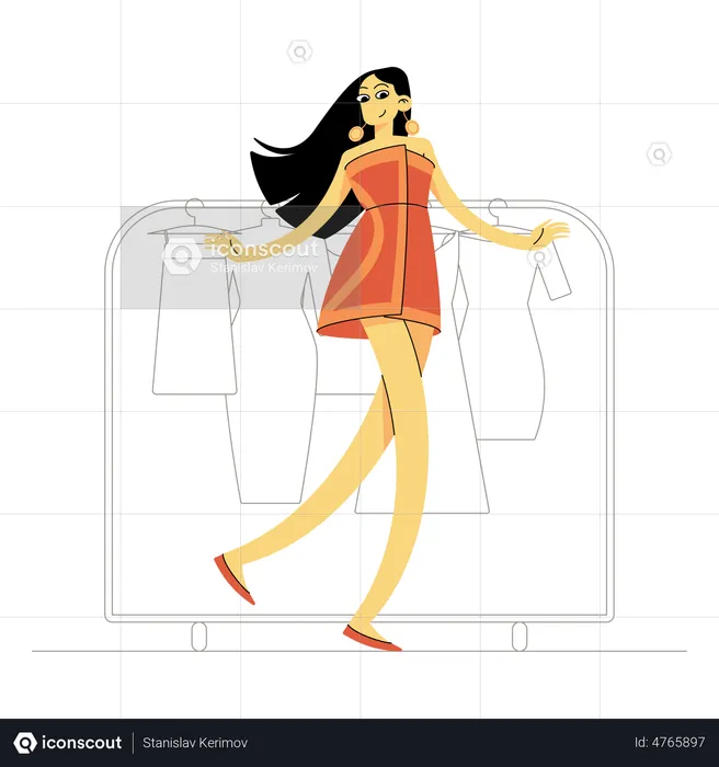 La femme va faire du shopping  Illustration