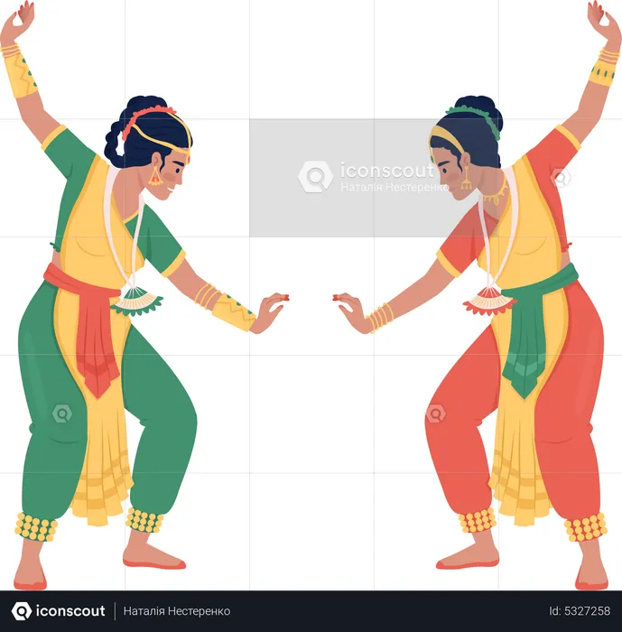 Femmes exécutant une danse spirituelle à Diwali  Illustration