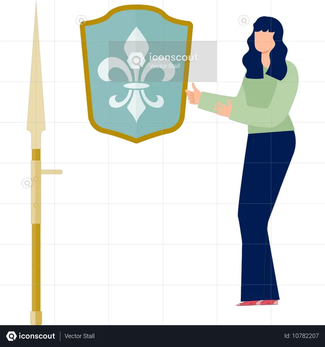 Femmes expliquant la fleur de lys  Illustration