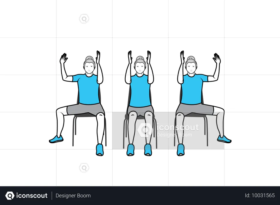 Femmes faisant des exercices assis  Illustration