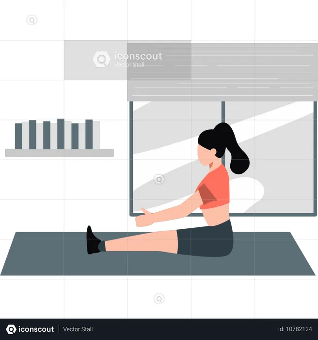 Femmes faisant du yoga virtuel  Illustration