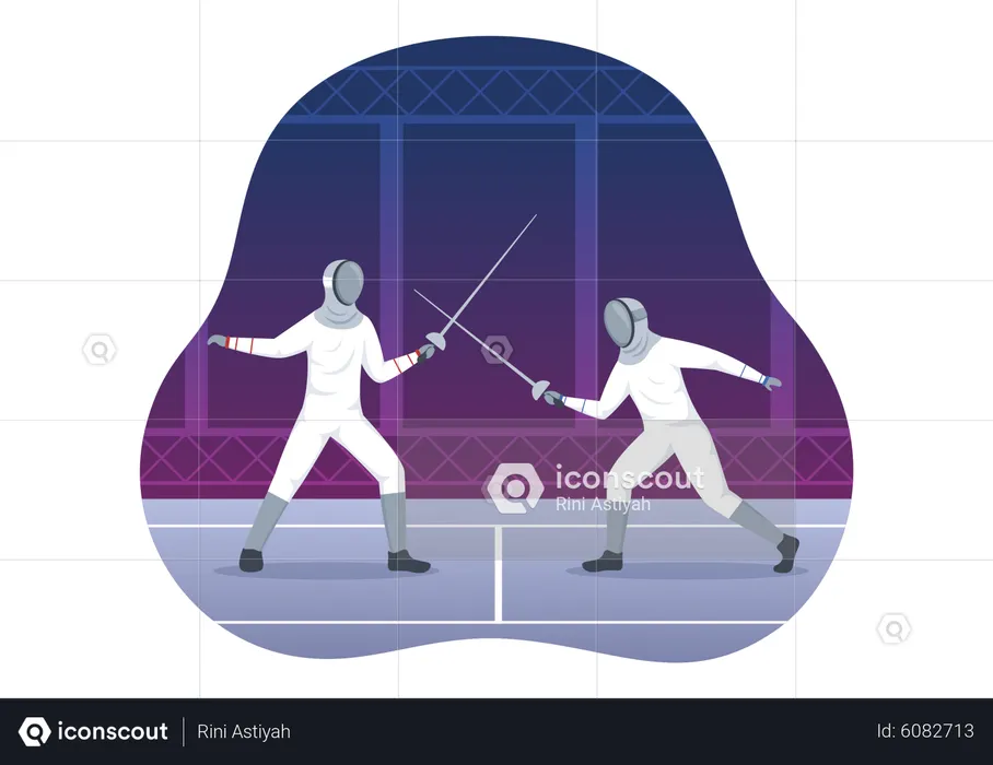 Fencing Player  Illustration