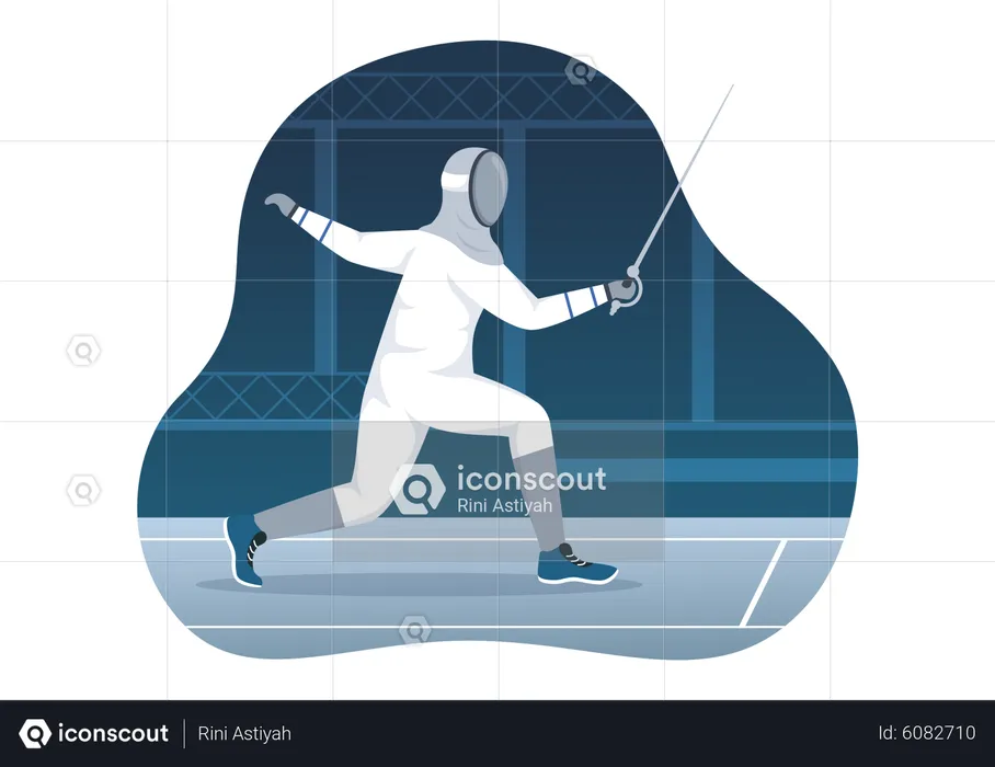 Fencing Player  Illustration