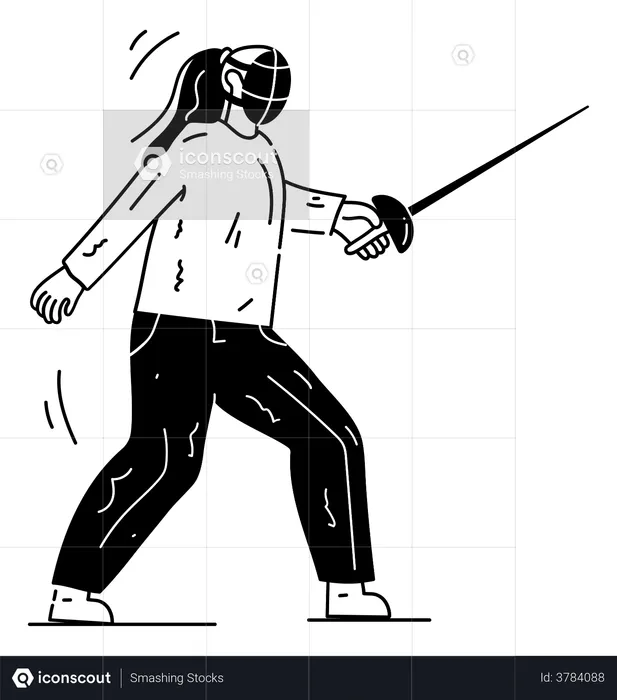 Fencing Player  Illustration