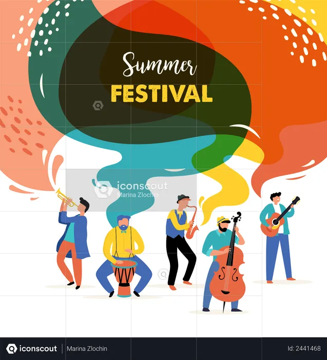 Festival de música de verão  Ilustração