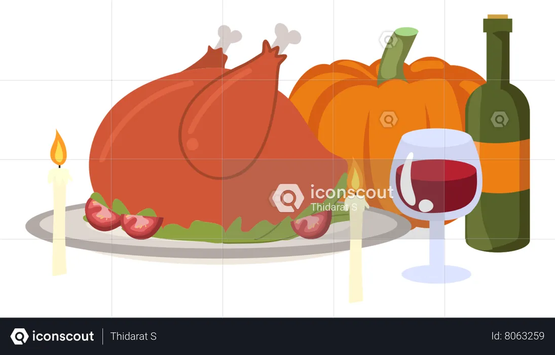 Festive Thanksgiving  Illustration