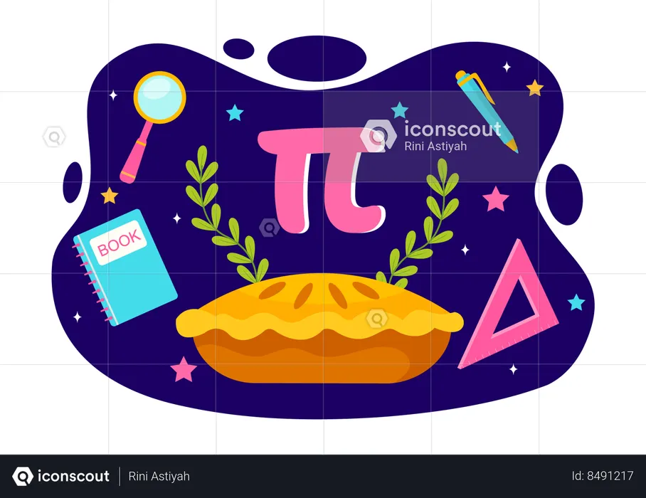 Festividades do dia do pi  Ilustração