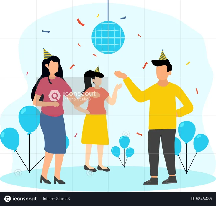 Celebración de la fiesta de cumpleaños  Ilustración