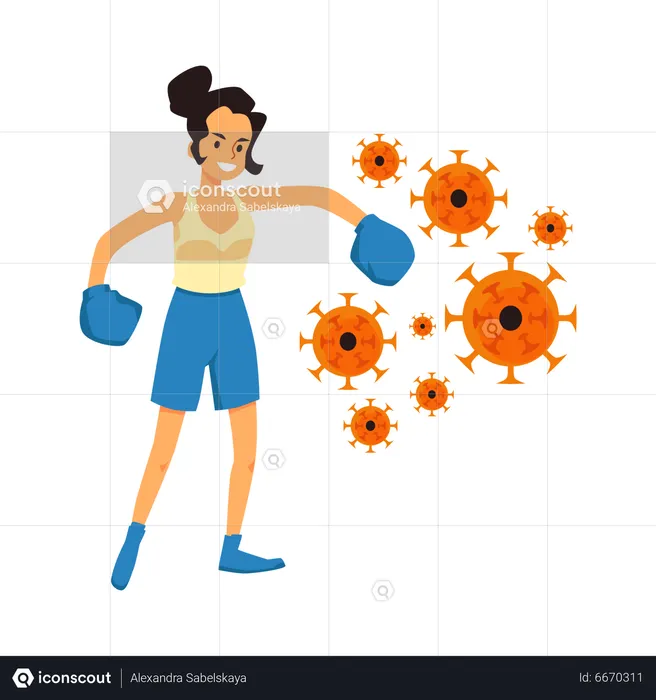 Fight With Covid Virus  Illustration