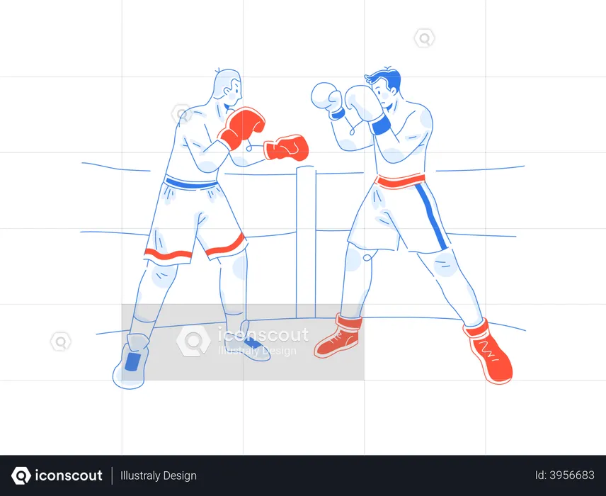 Fighters doing boxing  Illustration