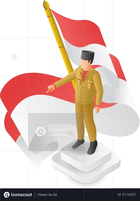 Fighters for the proclamation of Indonesia's independence  Illustration
