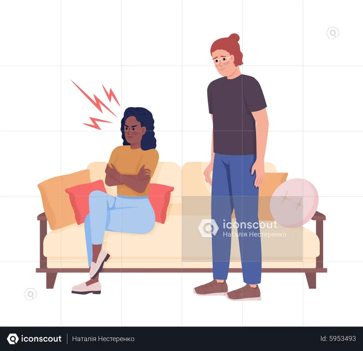 Fighting couple  Illustration
