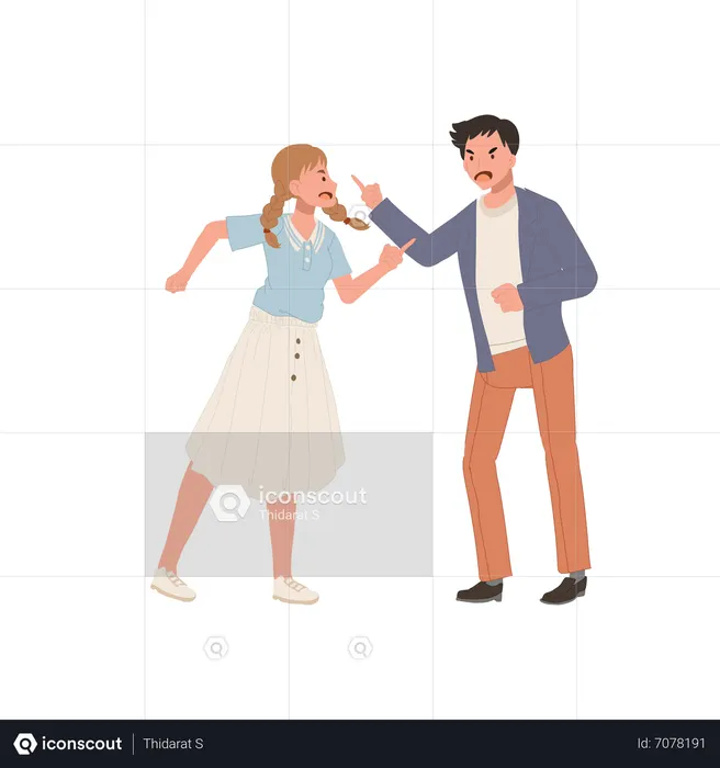 Fighting Couple  Illustration