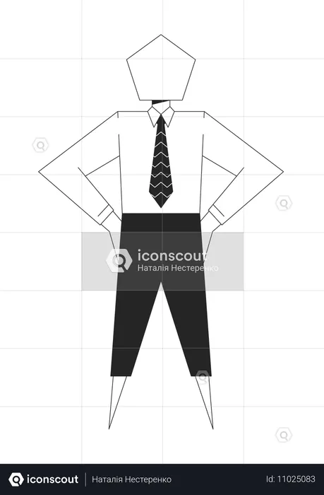 Personnage d'entreprise géométrique minimaliste  Illustration