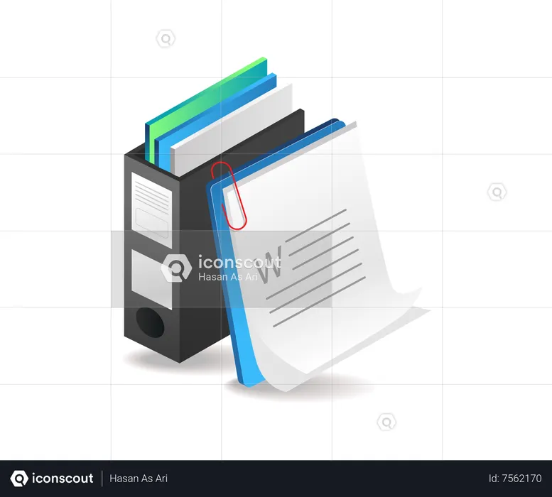 File box for compiling paper data  Illustration