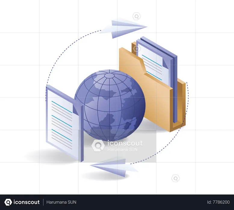 File folder data transfer  Illustration