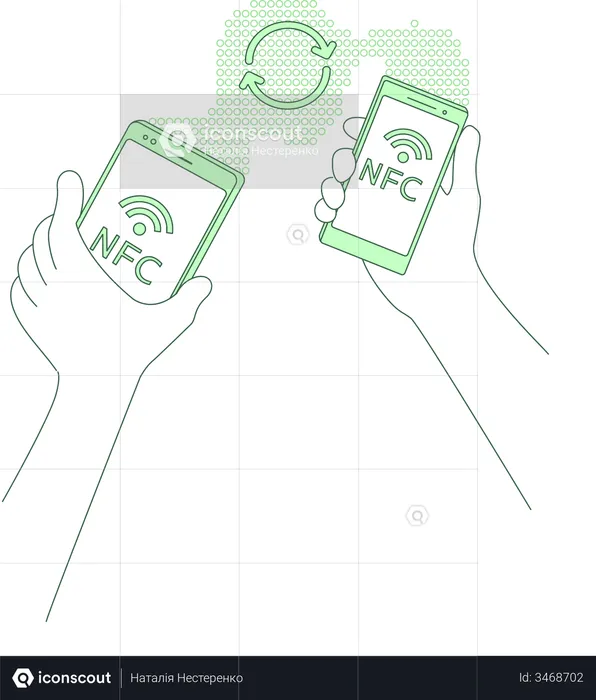 File sending using NFC technology  Illustration