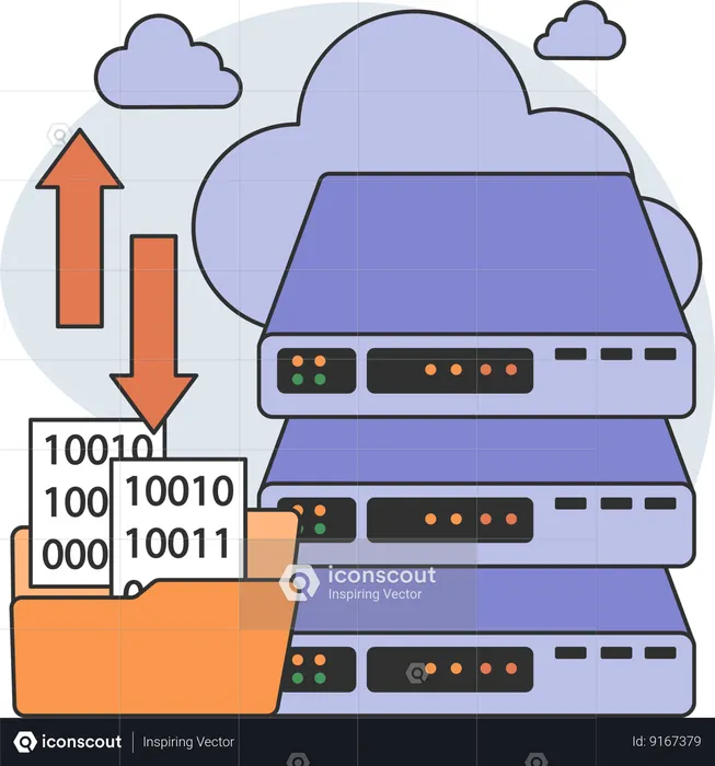 Files upload and download from server  Illustration