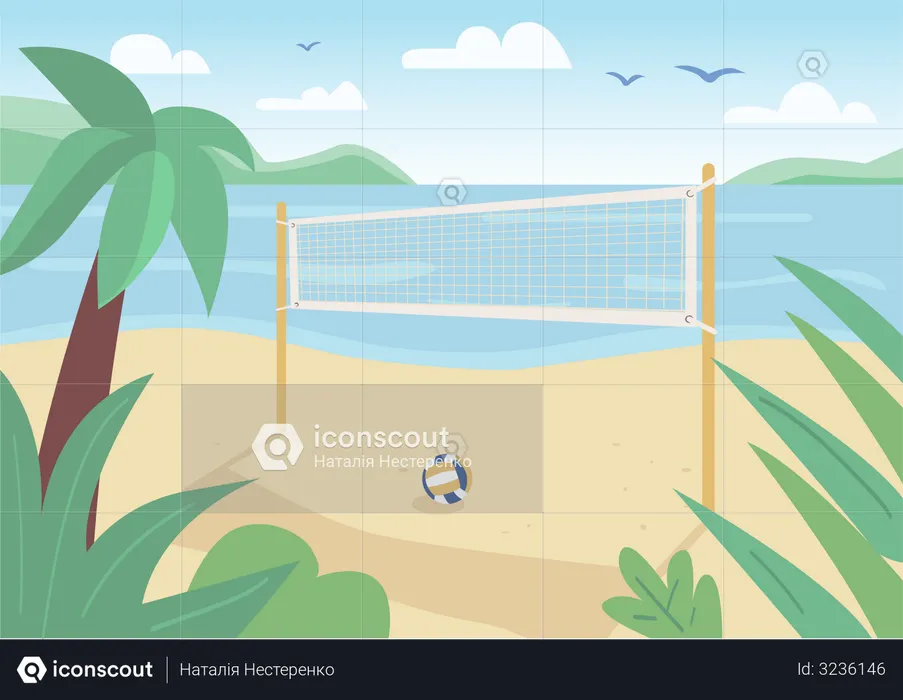 Filet de beach-volley  Illustration