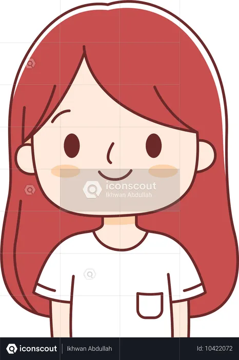 Fille avec une expression souriante  Illustration