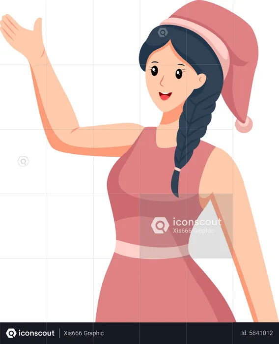 Fille célébrant la fête de Noël  Illustration