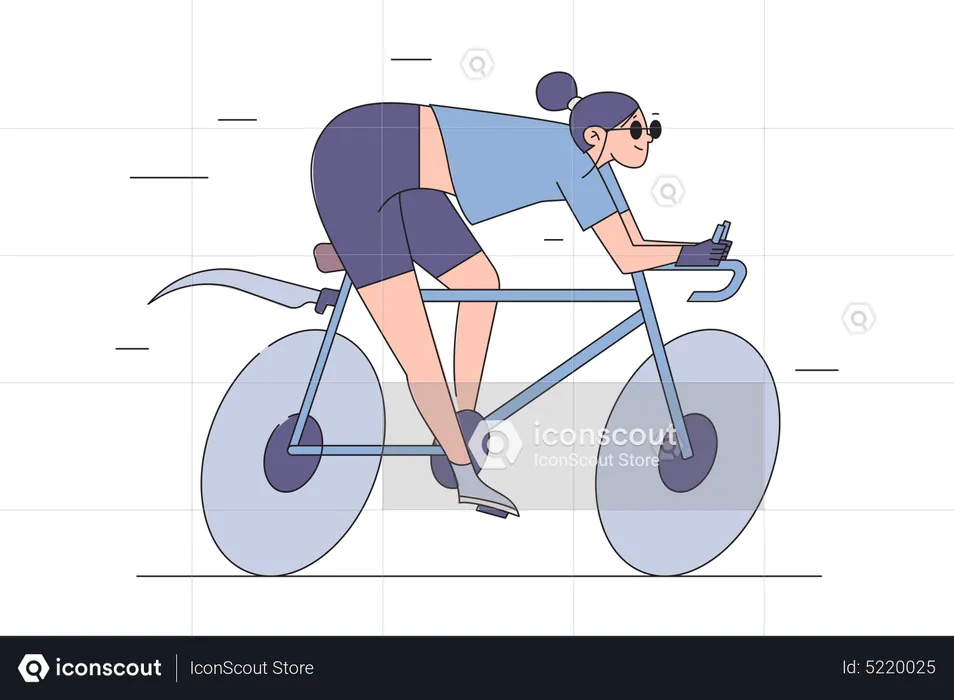 Fille à vélo  Illustration