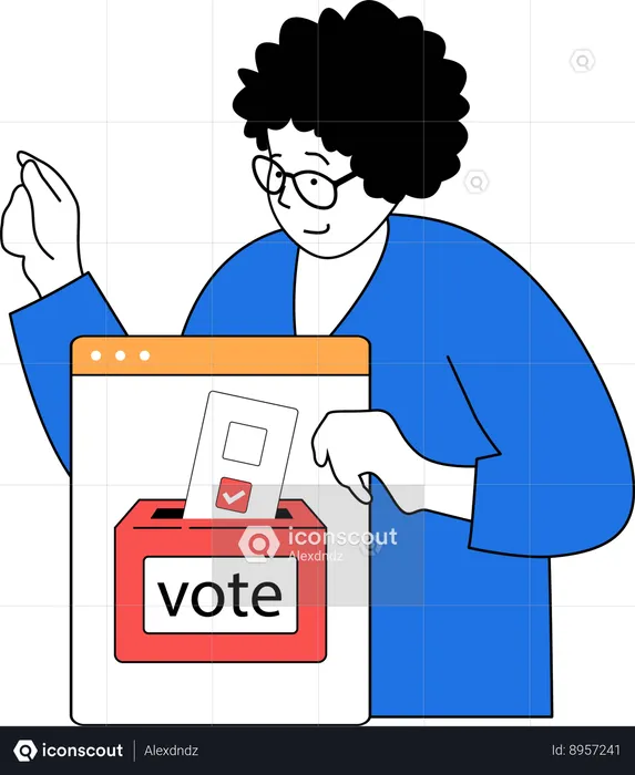 Une fille donne son vote le jour du vote  Illustration