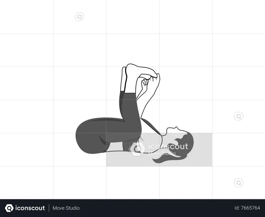 Fille faisant Ananda Balasana  Illustration