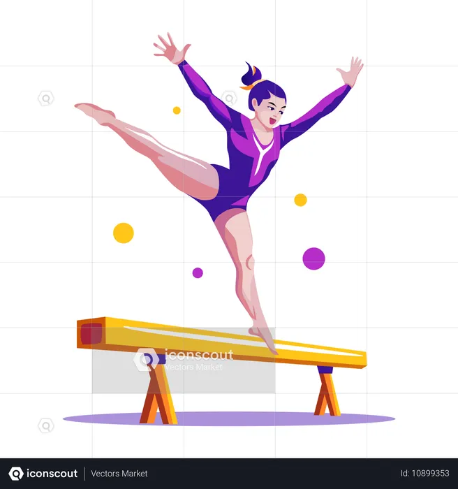 Fille faisant de la gymnastique en équilibre  Illustration