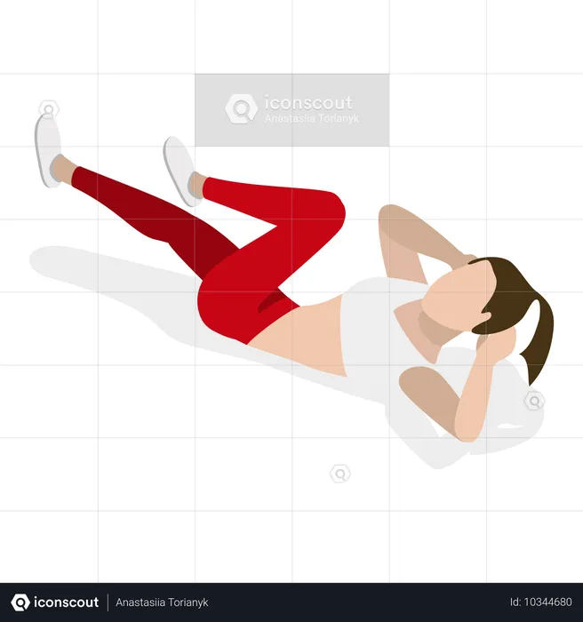 Fille faisant des exercices d'abdos  Illustration