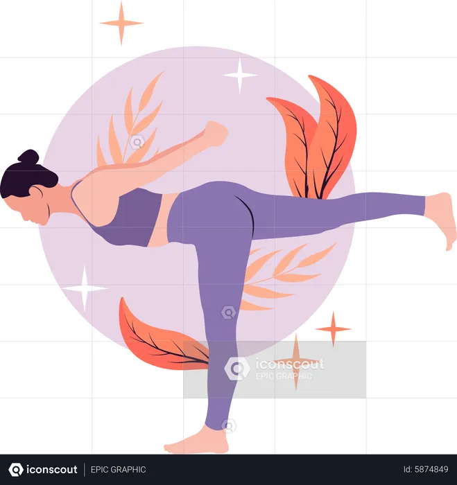 Fille faisant du yoga  Illustration