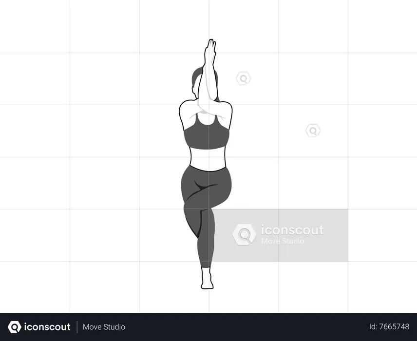 Fille faisant Garudasana  Illustration