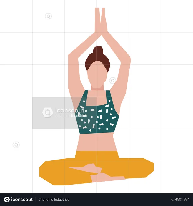 Fille faisant la pose de yoga lotus  Illustration