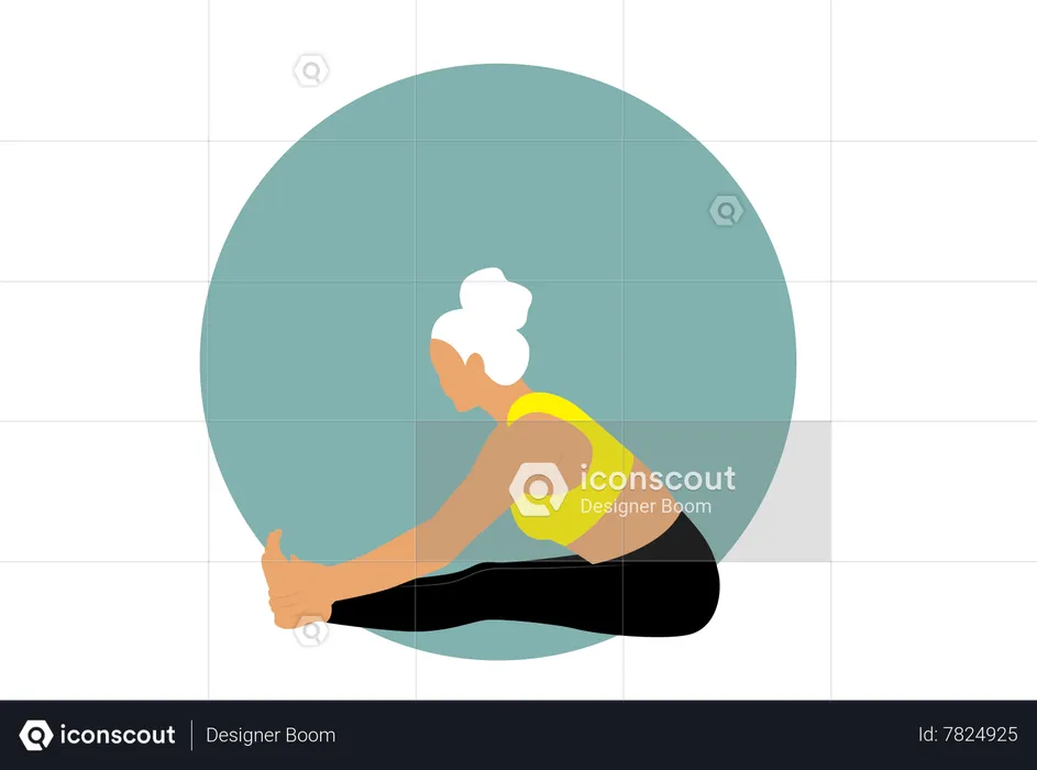 Fille faisant paschimottanasana  Illustration