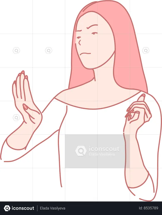 Fille faisant de la peinture à ongles  Illustration