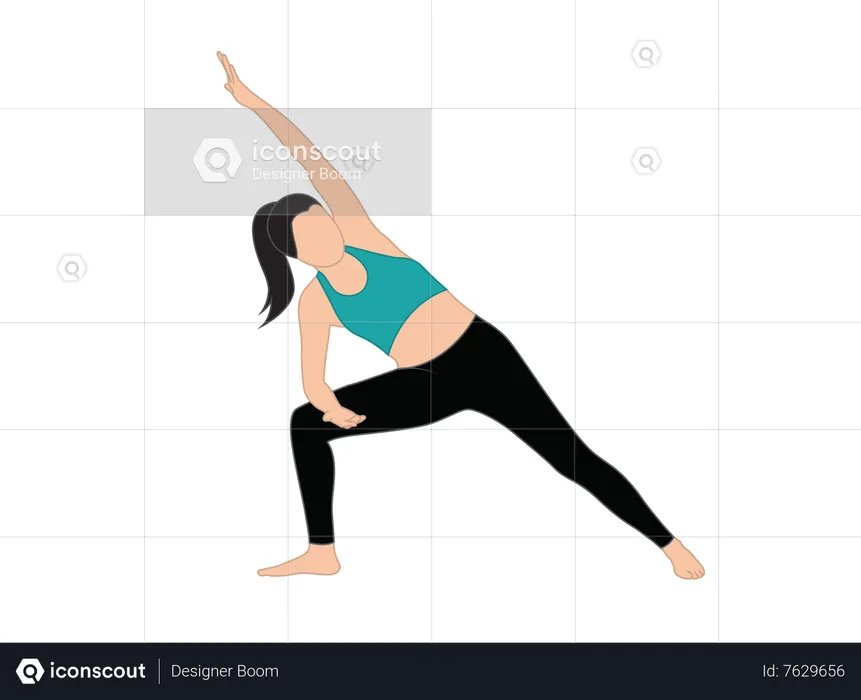 Fille faisant des exercices de fitness  Illustration