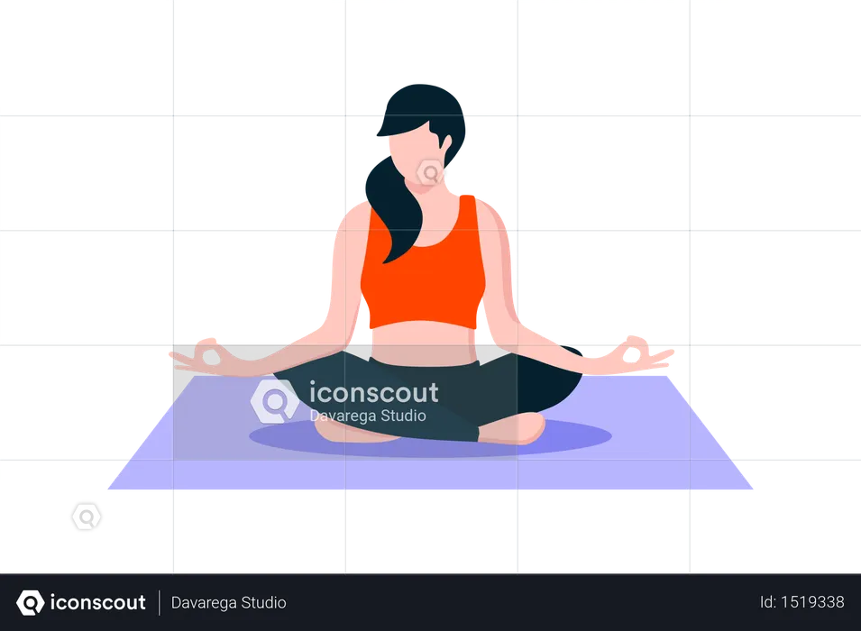 Fille faisant une pose de yoga  Illustration