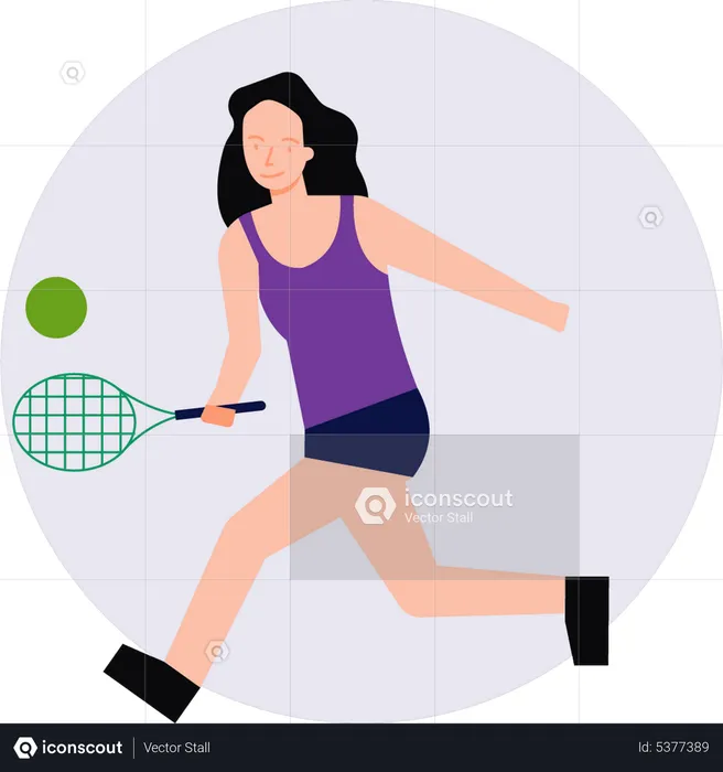 Fille jouant au badminton  Illustration