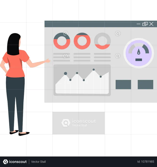 Fille montrant un diagramme circulaire  Illustration