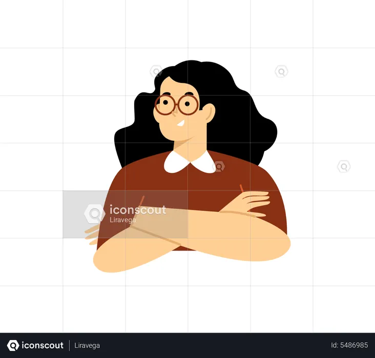 Fille portant des lunettes  Illustration