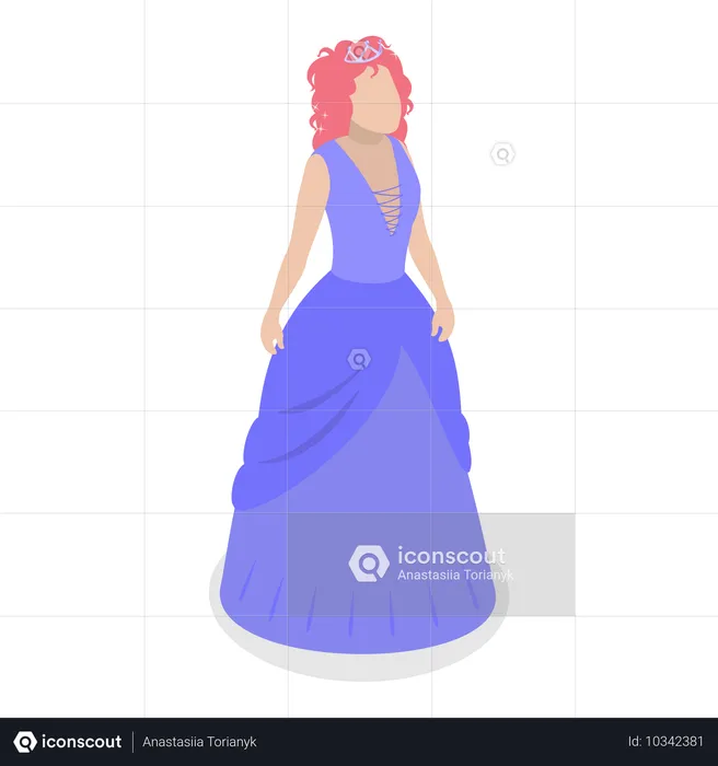 Fille portant un costume de princesse  Illustration