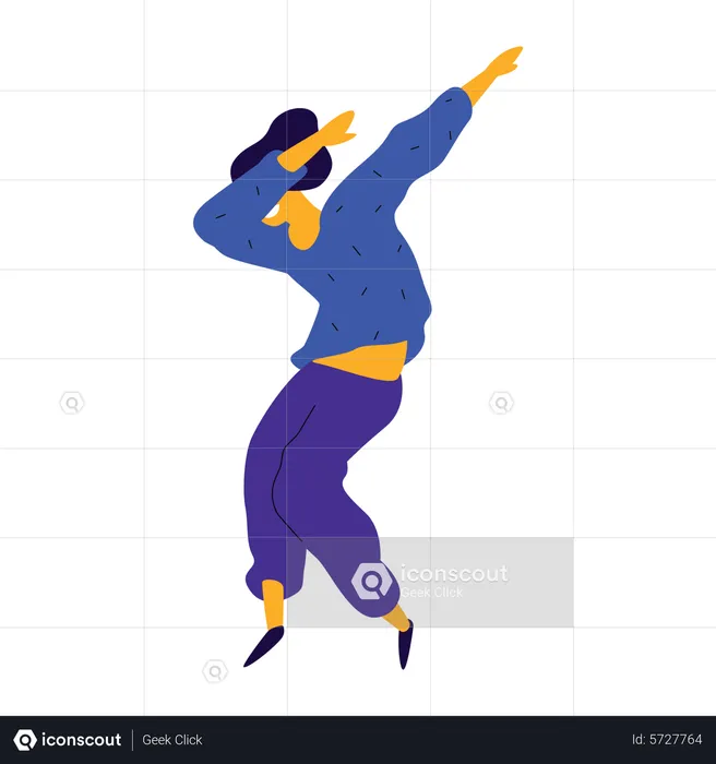 Fille posant sur la danse  Illustration