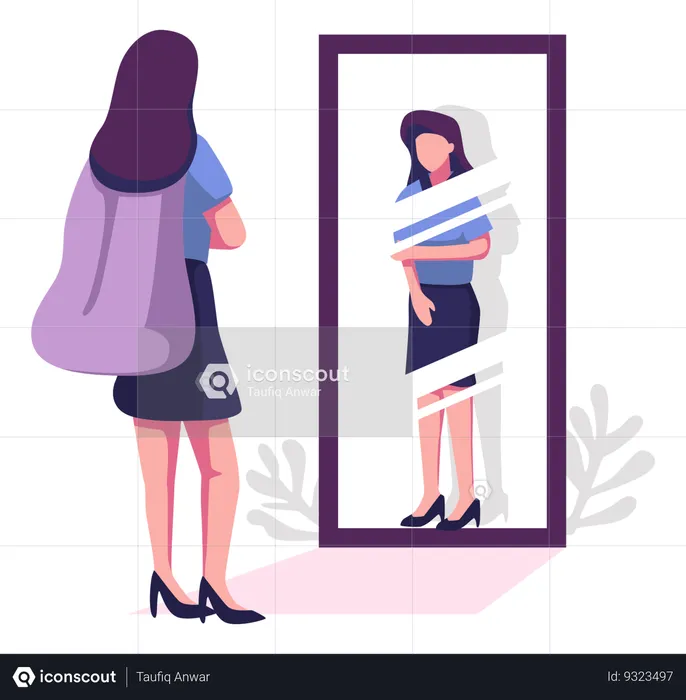 Fille se sentant honteuse  Illustration