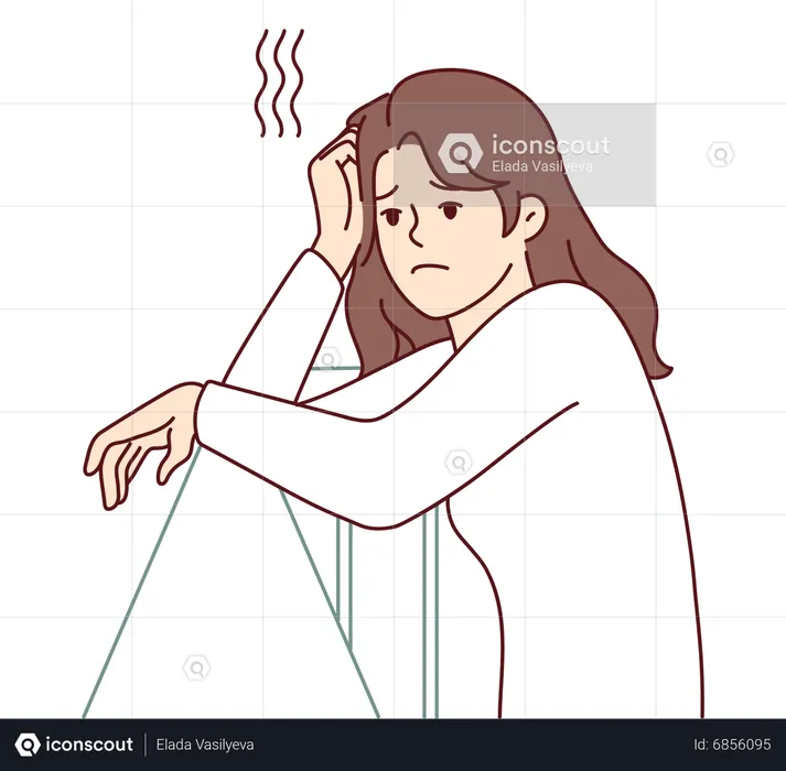 Fille ressentant du stress  Illustration